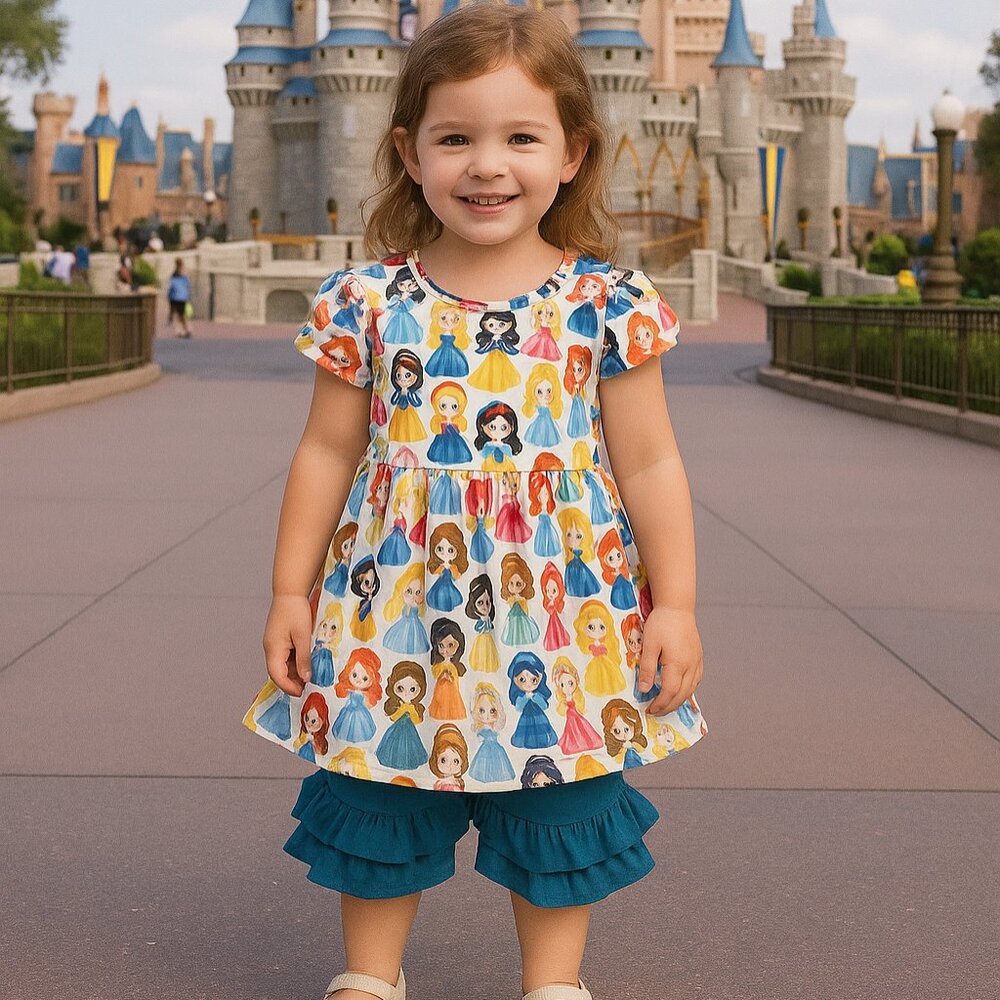 Charming Princess Ruffle Short Set